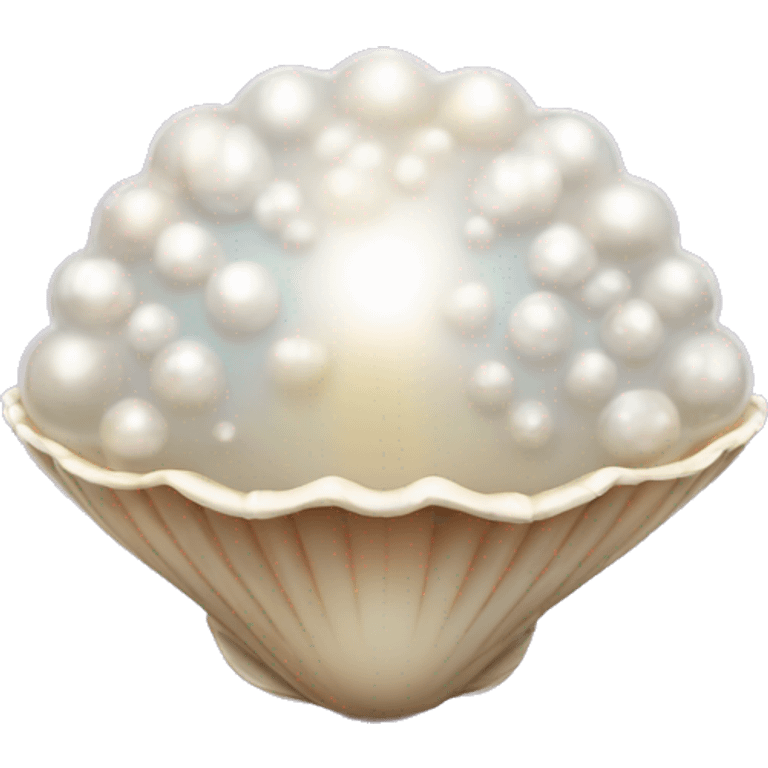 Clam shell with disco ball pearl emoji