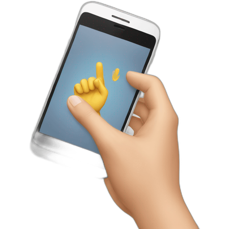 hand with phone emoji