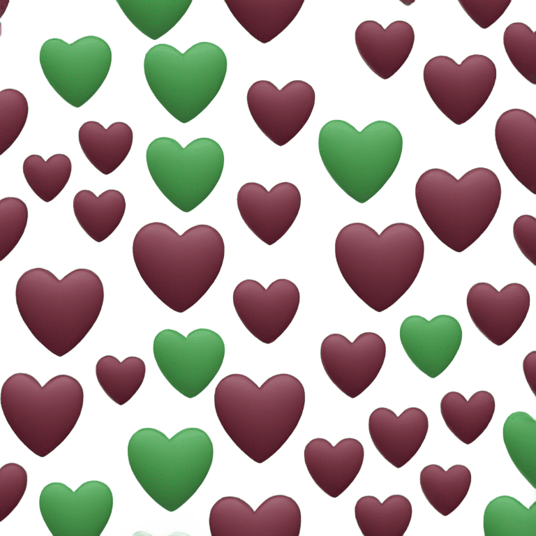 Heart symbol burgundy green emoji