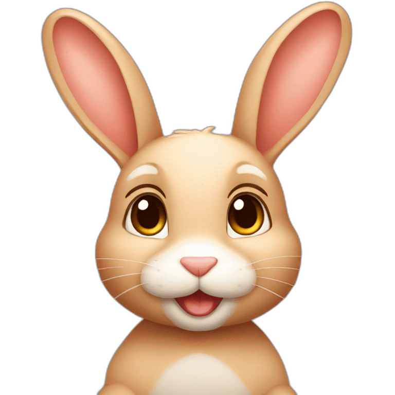 cute tan rabbit emoji