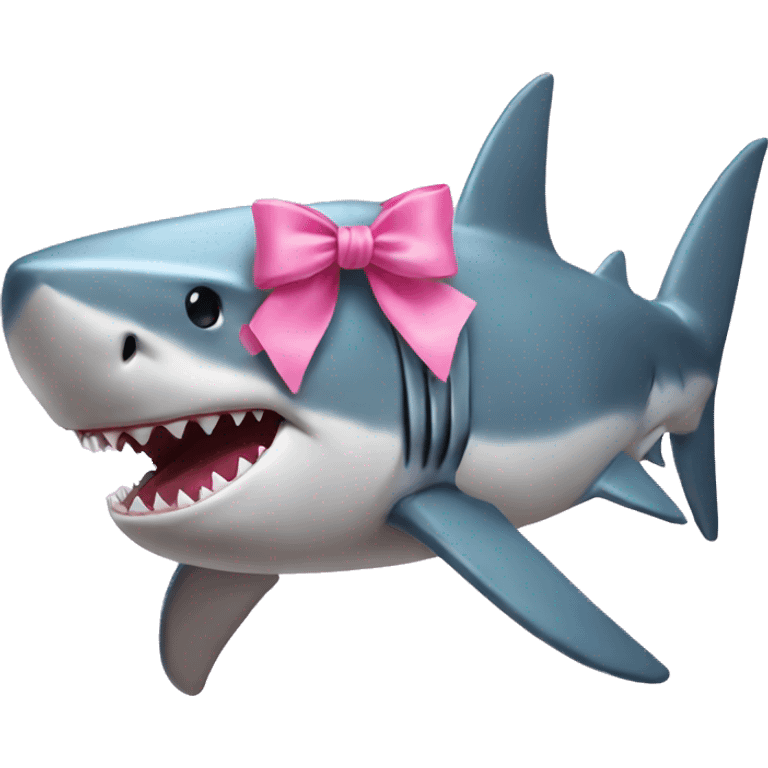 Shark with a pink bow emoji