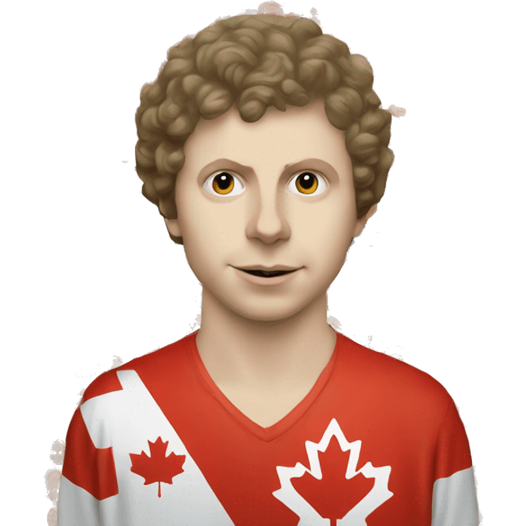 Michael Cera as the Canadian flag emoji