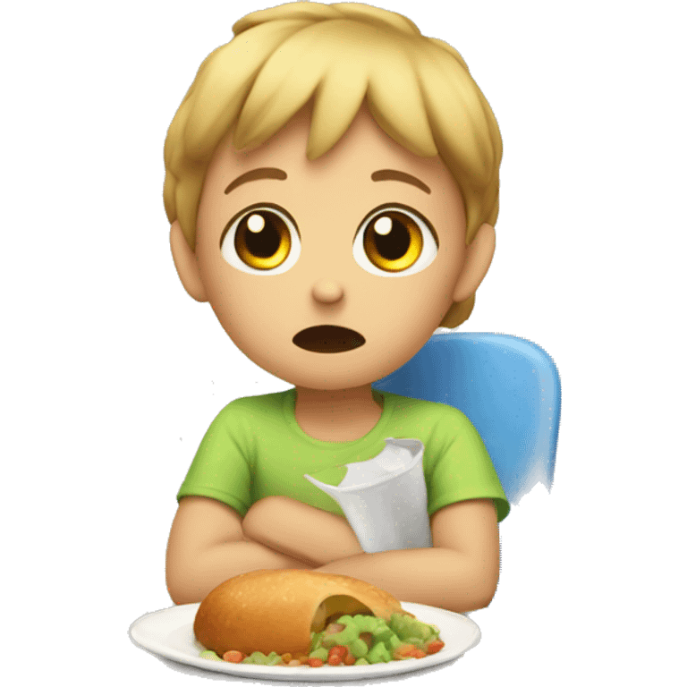 the child doesn't want to eat emoji