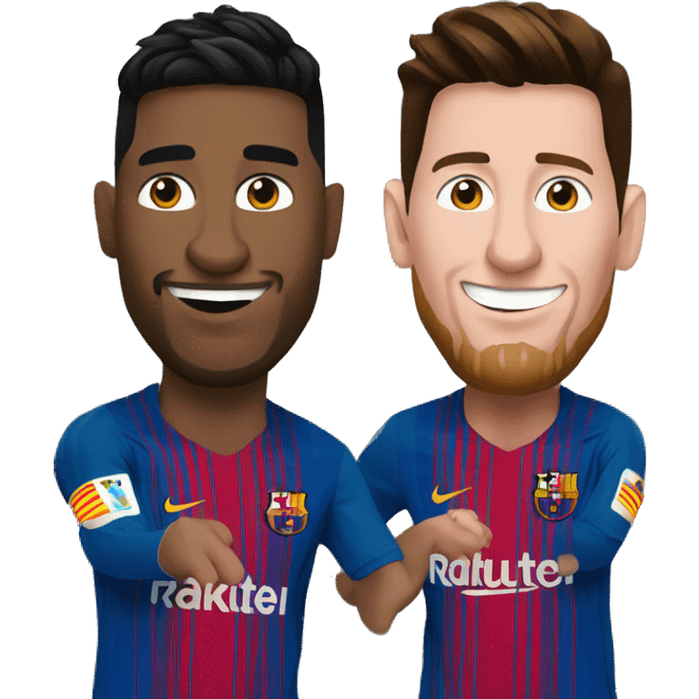 Cristiano and messi having emoji