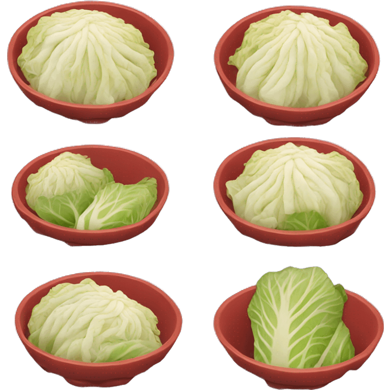 Kimchi: a small bowl with red, spicy Napa cabbage emoji