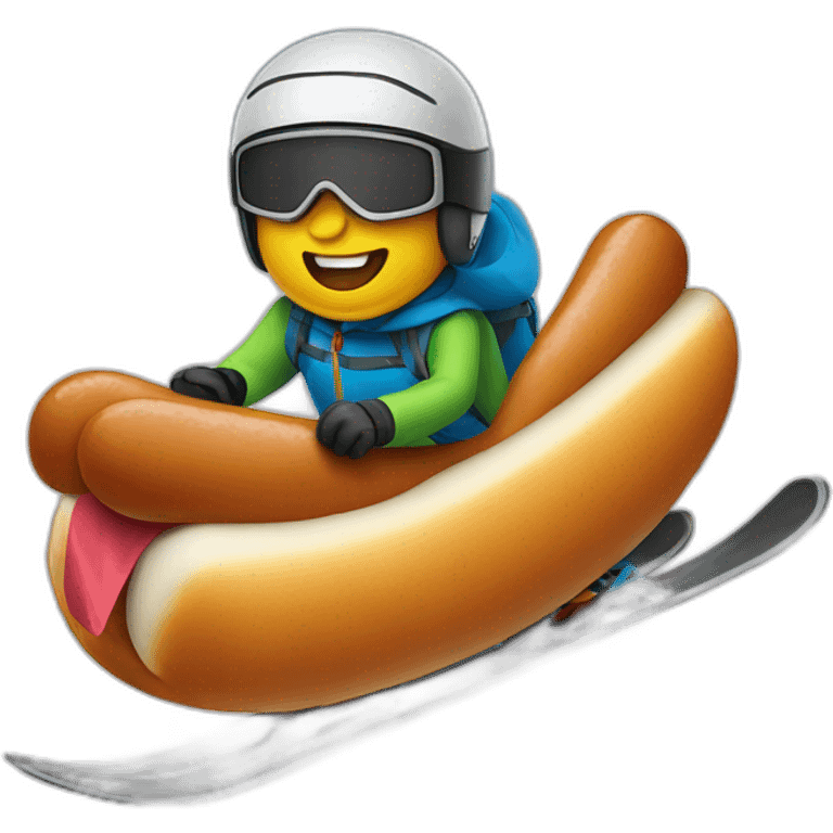 Hot-dog skiing emoji