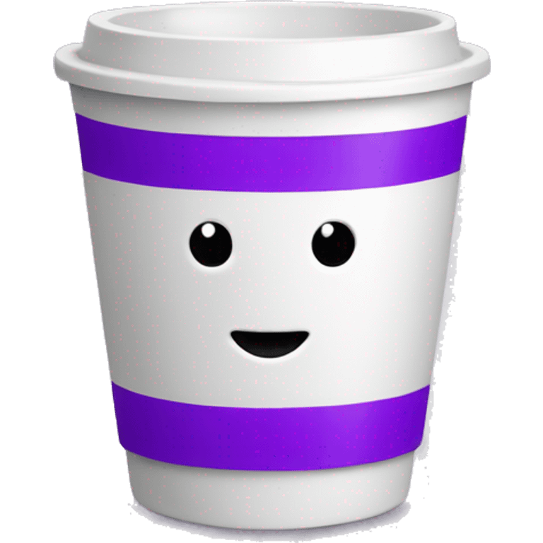 a white double cup with purple contain emoji