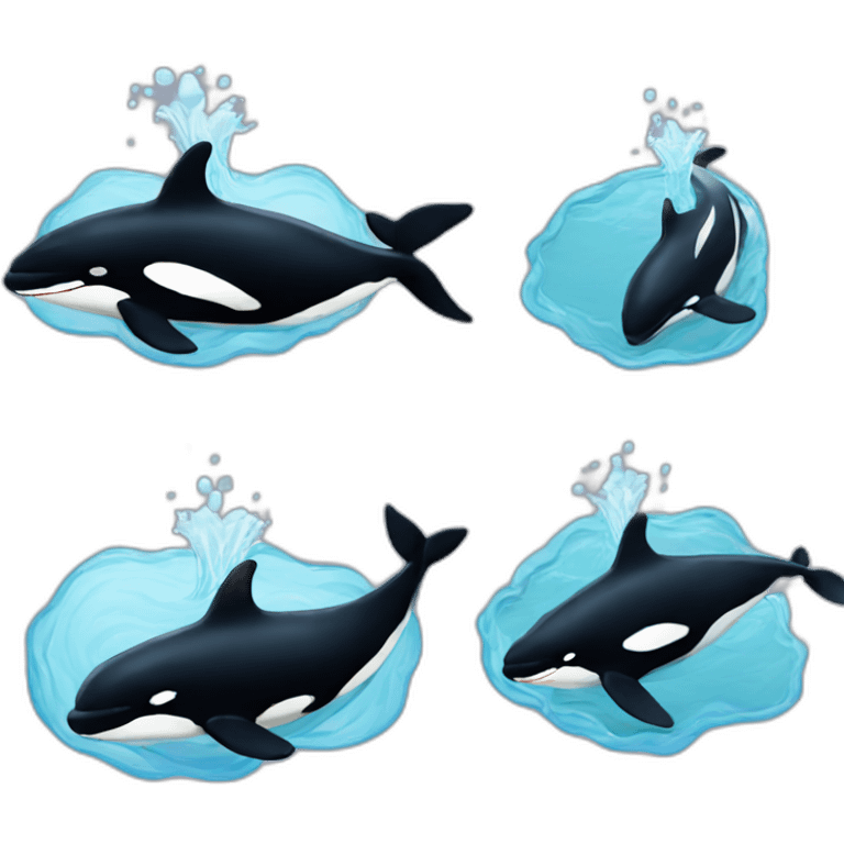 Orca with water emoji