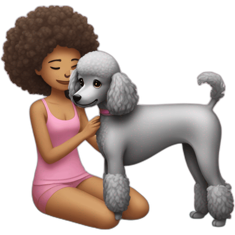 Poodle massages a girl emoji