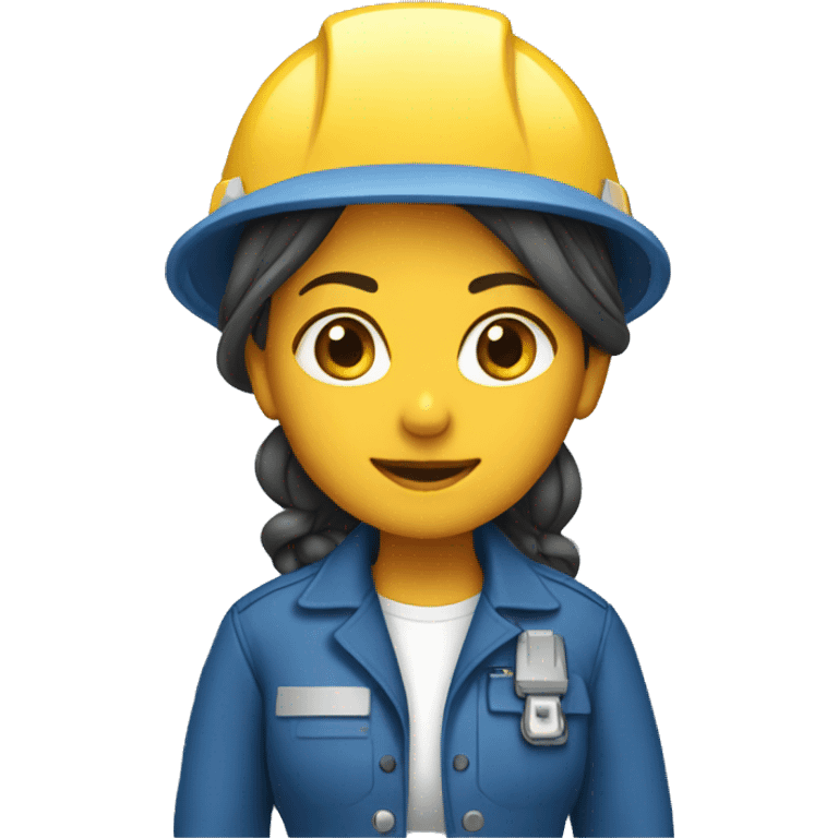 Engineer girl blue jacket  emoji