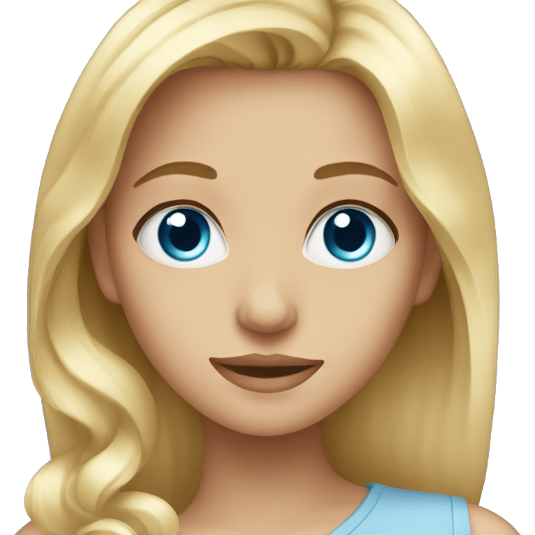 Blonde girl with blue eyes  emoji