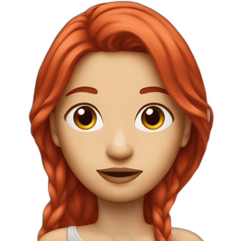 red long hair woman emoji