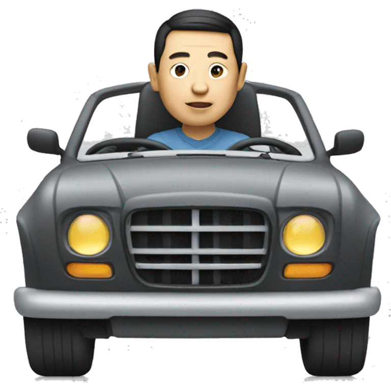 Chinese man driving car emoji