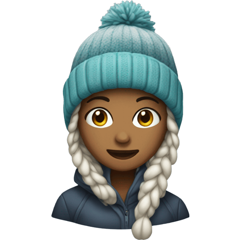 Freezing cold girl winter hat emoji