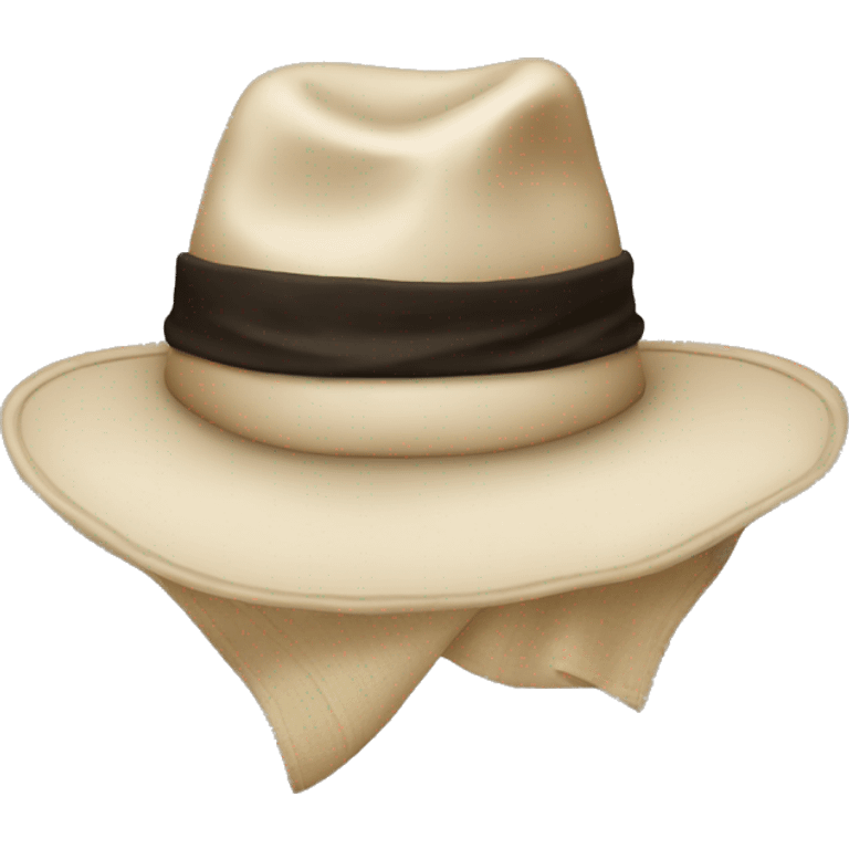 hat with a cloth on the side emoji