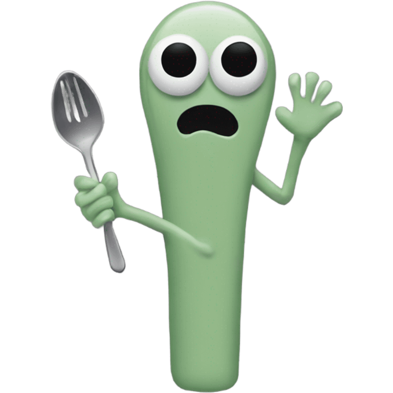 salad fingers holding a spoon emoji