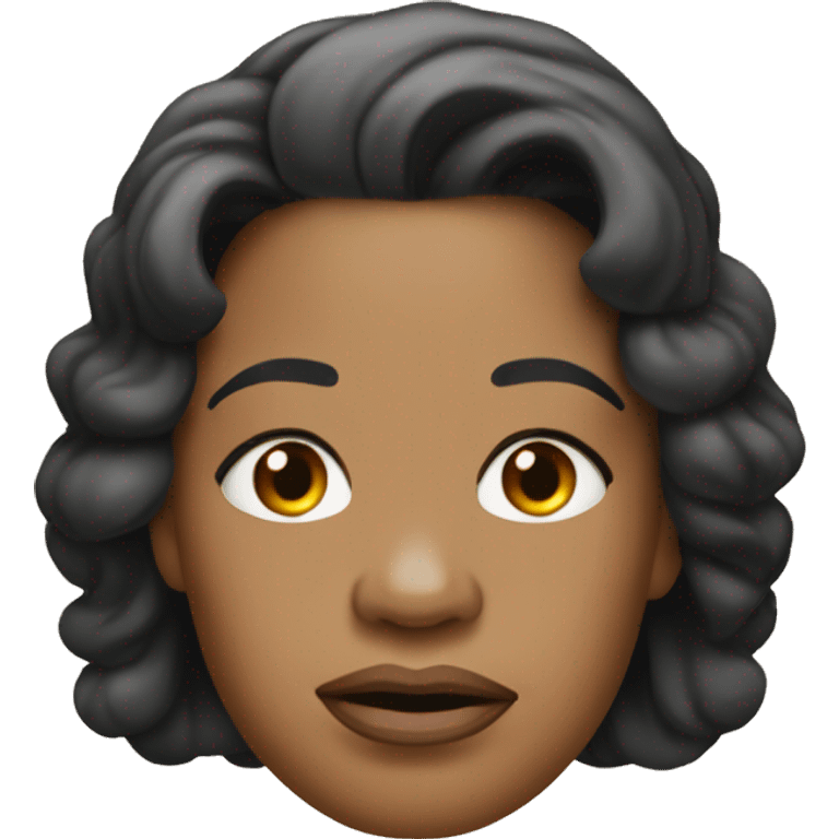 Oprah Winfrey's head with a sad face emoji