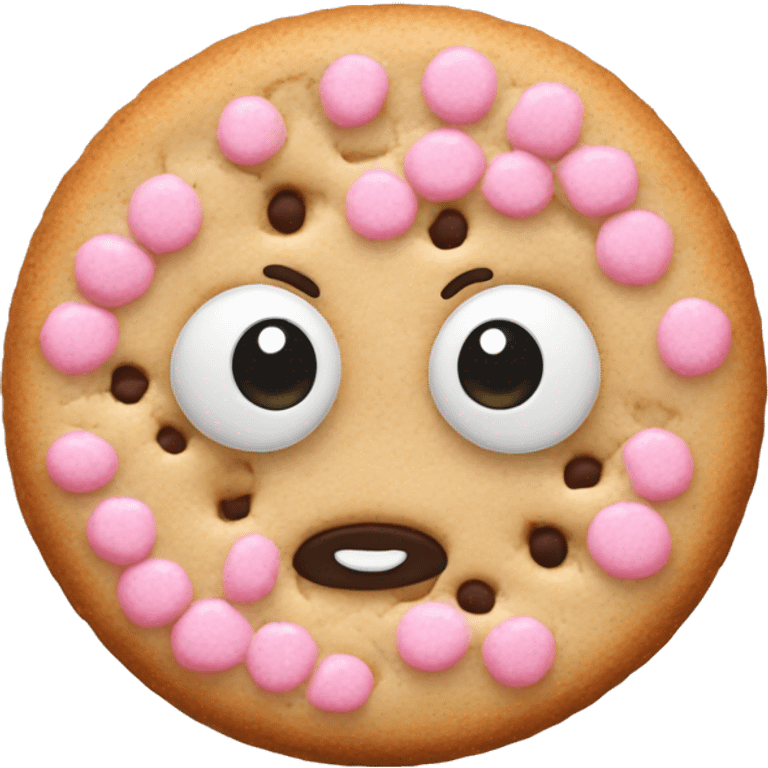 Cookie with light pink sprinkles  emoji