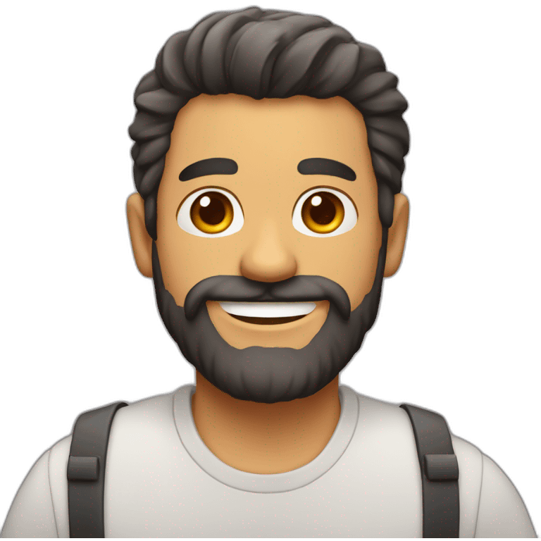 Hombre con barba feliz emoji