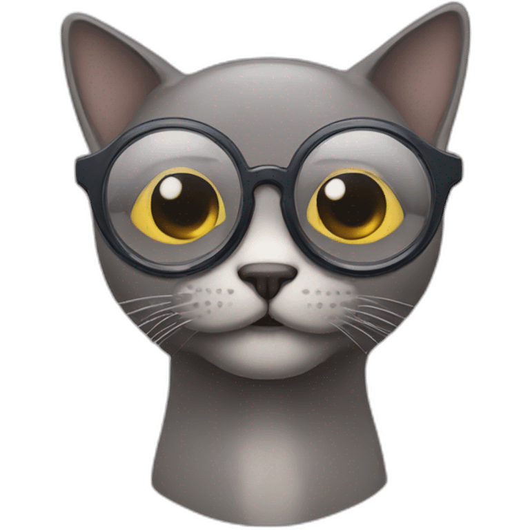 Chat avec des lunettes emoji