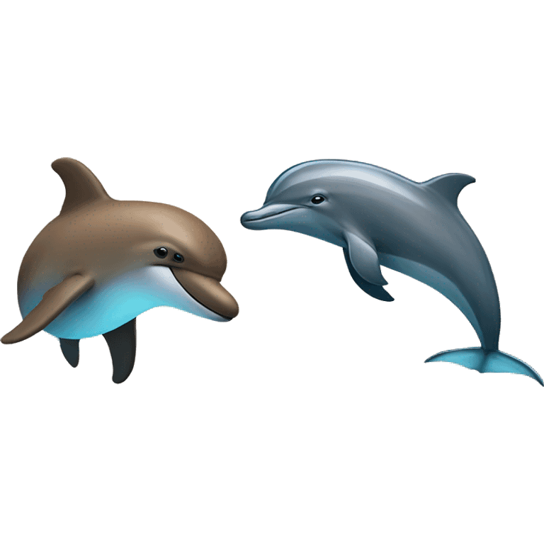 Dolphin and Grizzly Friends emoji