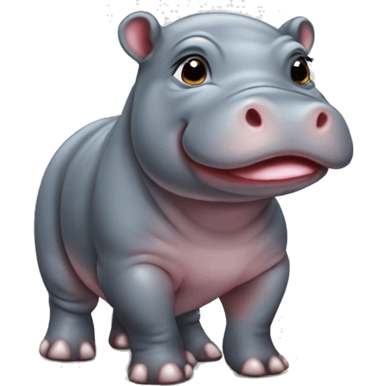 a baby pygmy hippo (moo deng)  emoji