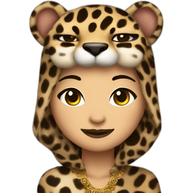 Pumpuang duangjan in leopard costume emoji