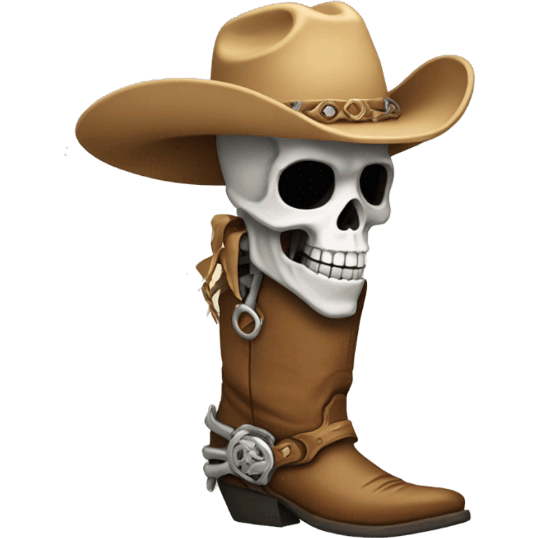  skeleton with a cowboy hat and cowboy boots  emoji