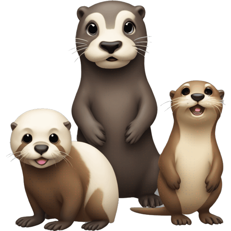 Drei Tiere Otter, Eule, Schaf  emoji