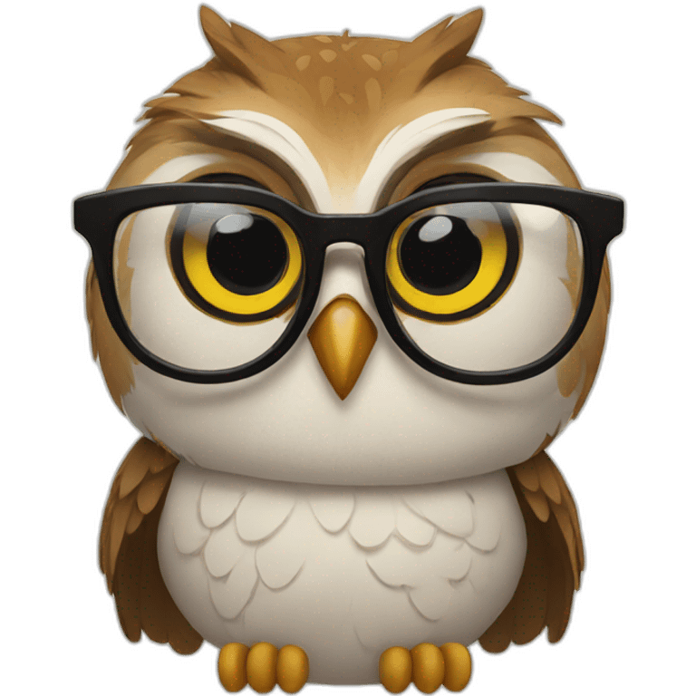 Owl with glasses emoji