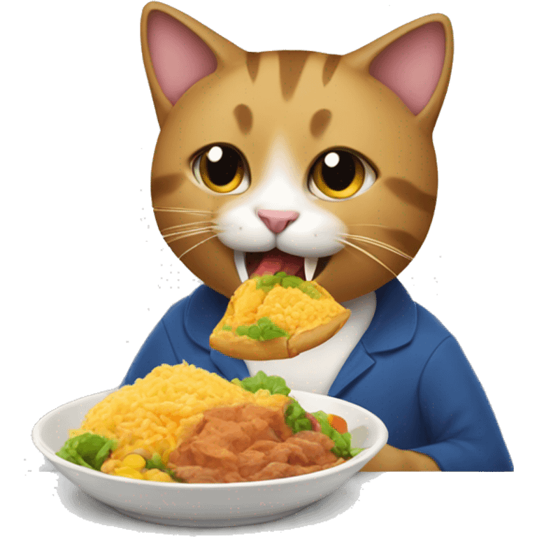 cat eating an ecuadorian food emoji