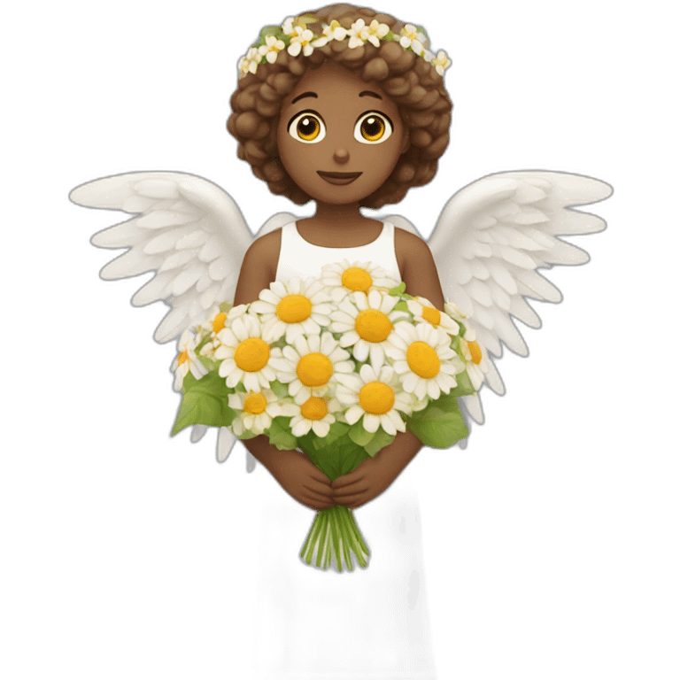 angel with bouquet of flowers emoji