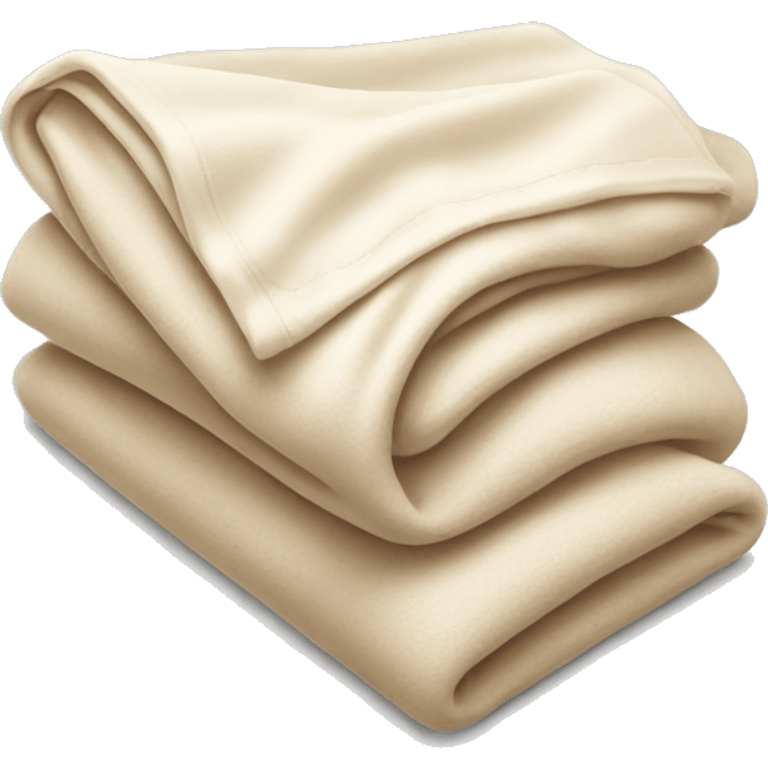 Beige and white folded blanket emoji