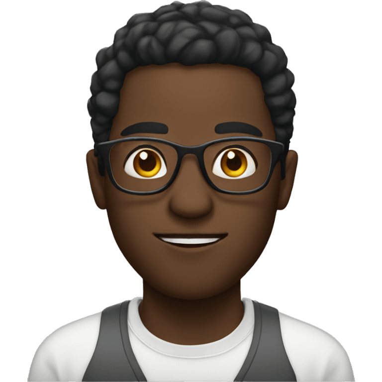 Black guy with glasses  emoji