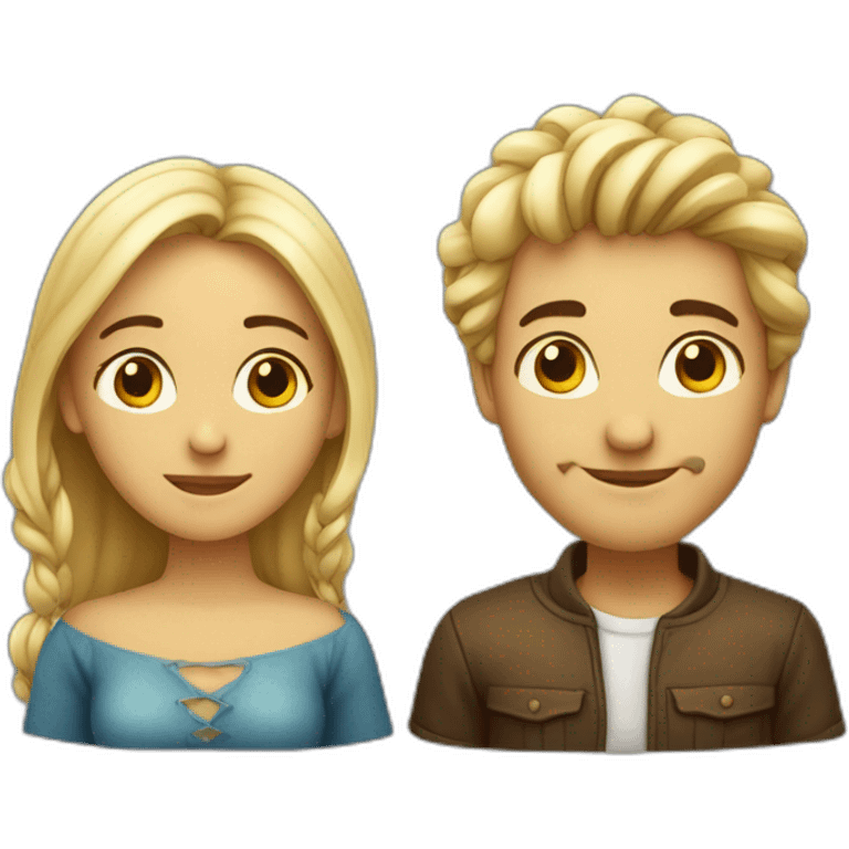 A love story between a man and a woman on different hemisphere emoji