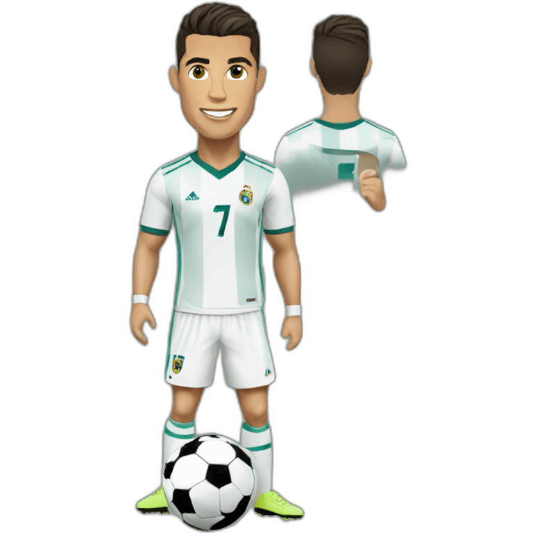 Cristiano Ronaldo with football emoji