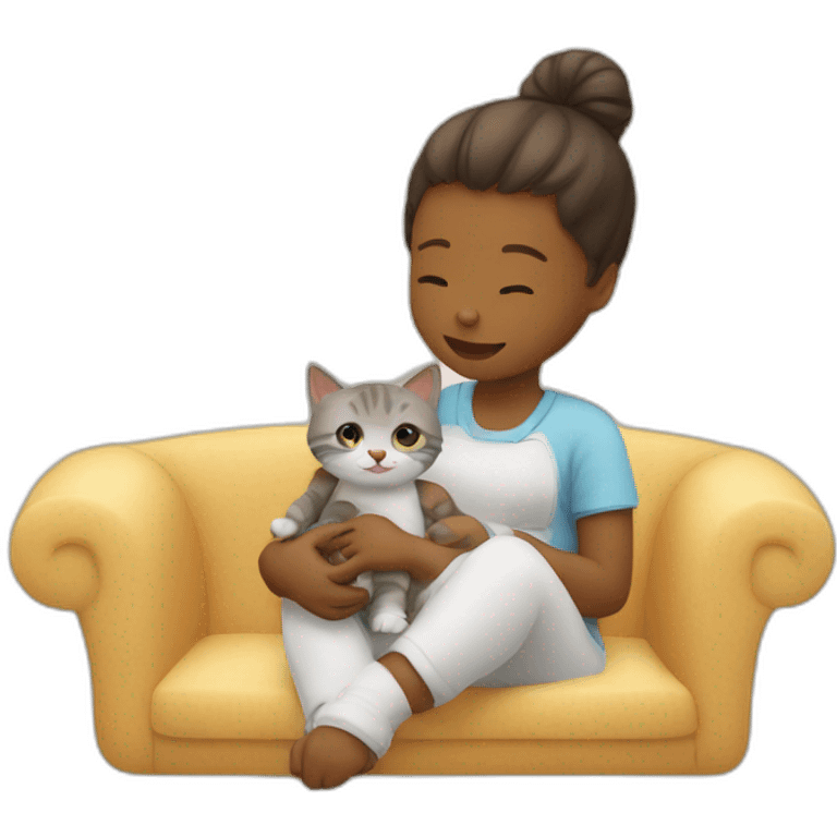 Cat babysitting a baby emoji