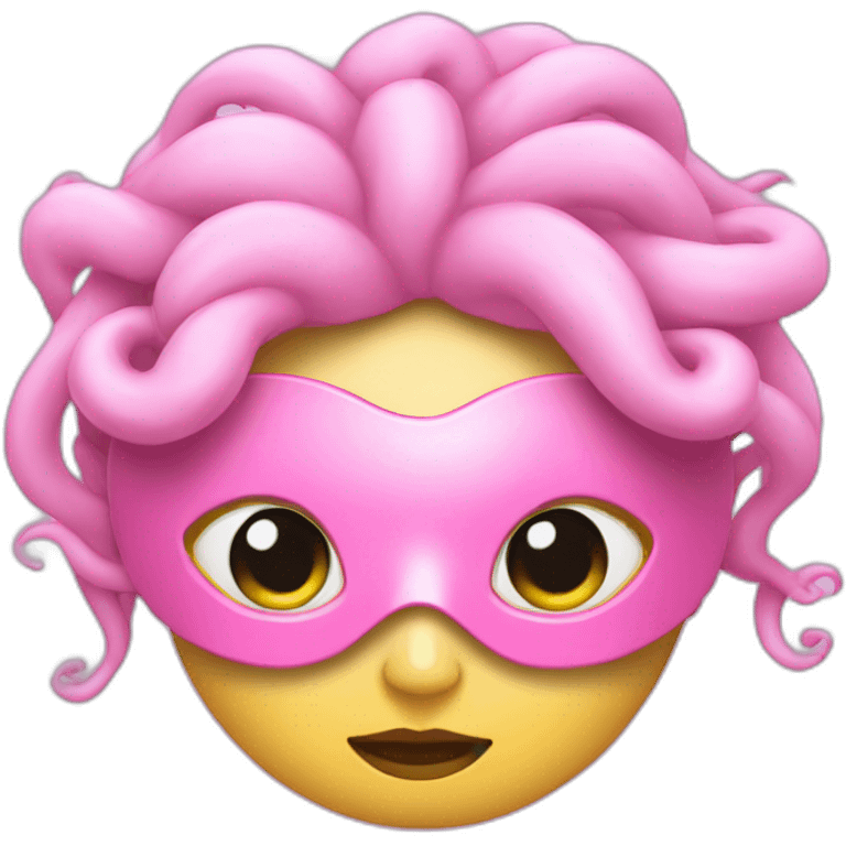 white medusa gorgona in pink sleep mask emoji