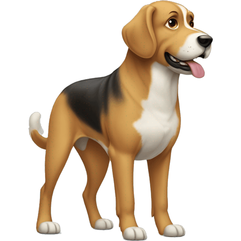 big adult dog standing side view with full body emoji