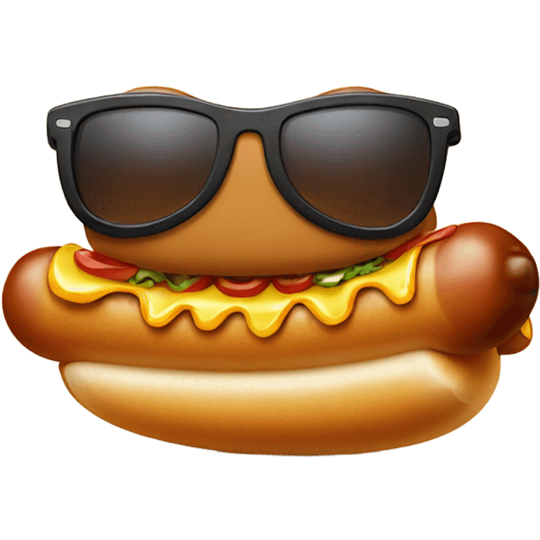 Hotdog with sunglasses emoji