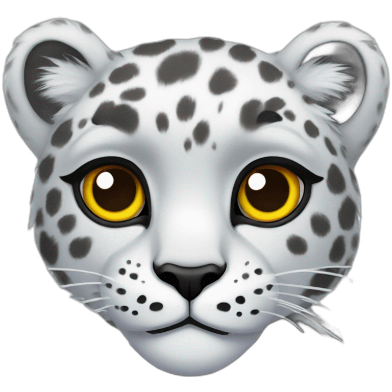 snow leopard with rainbow spots emoji