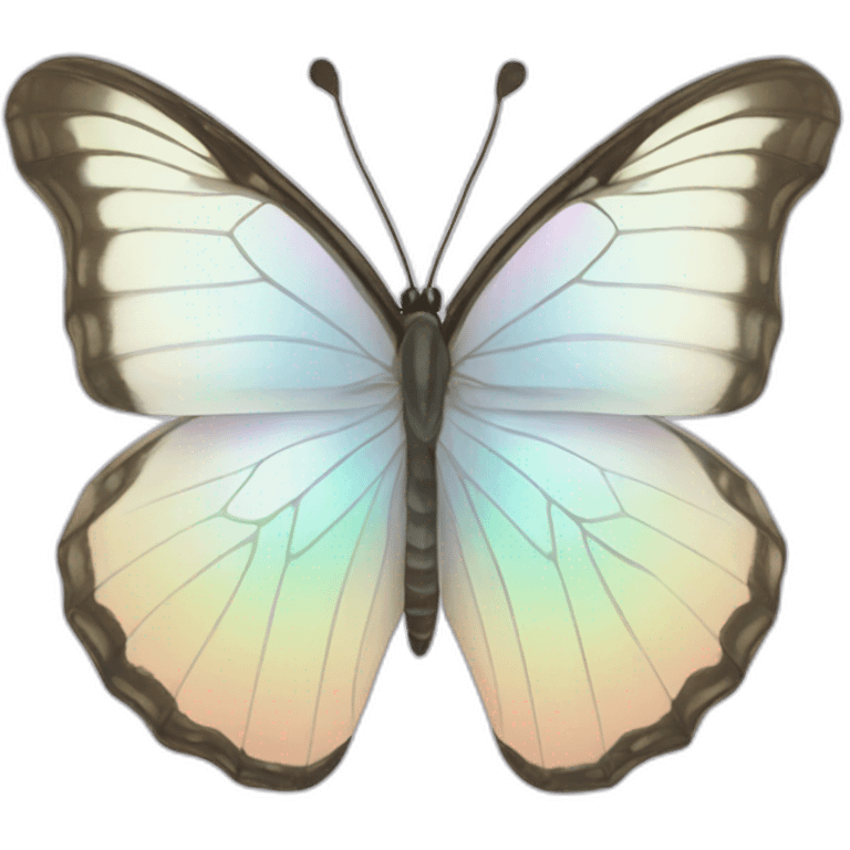 Pastel white iridescent butterfly emoji