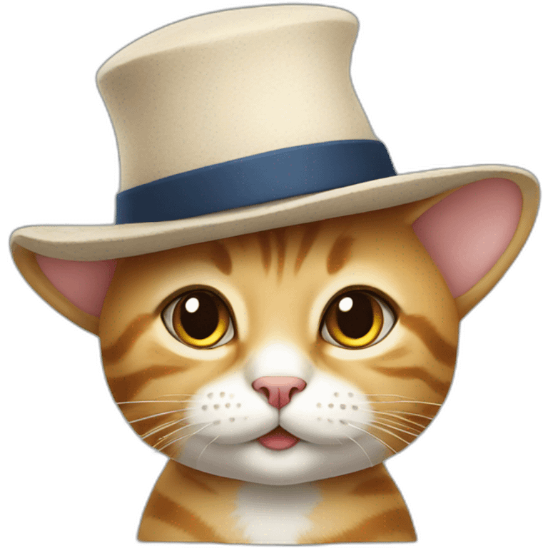 Cute cat with french hat emoji