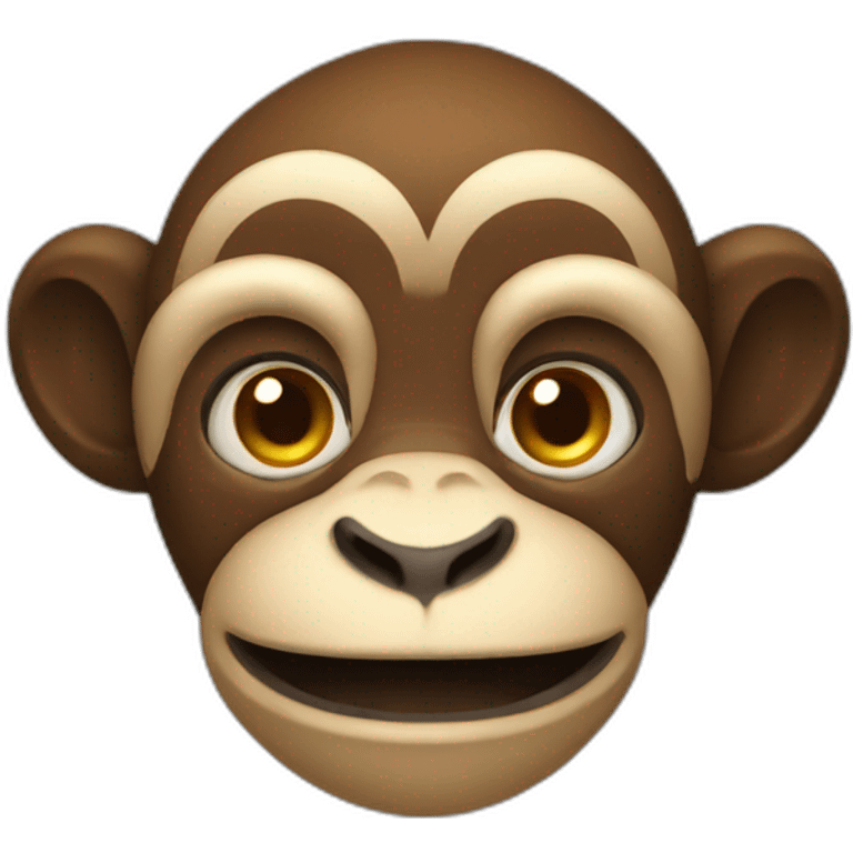 Read headed monkey emoji