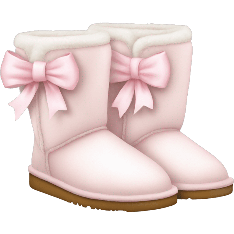 White Ugg slippers light pink bows  emoji