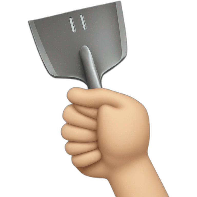 hand saying no to a shovel emoji