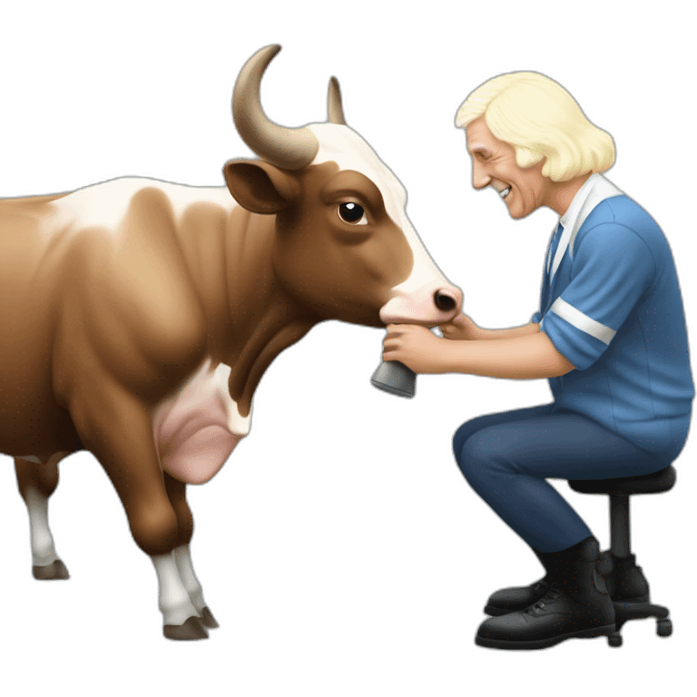 Sir Jimmy Savile milking a bull nice emoji