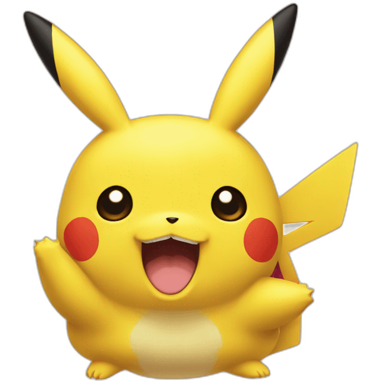 Pikachu big face hello emoji