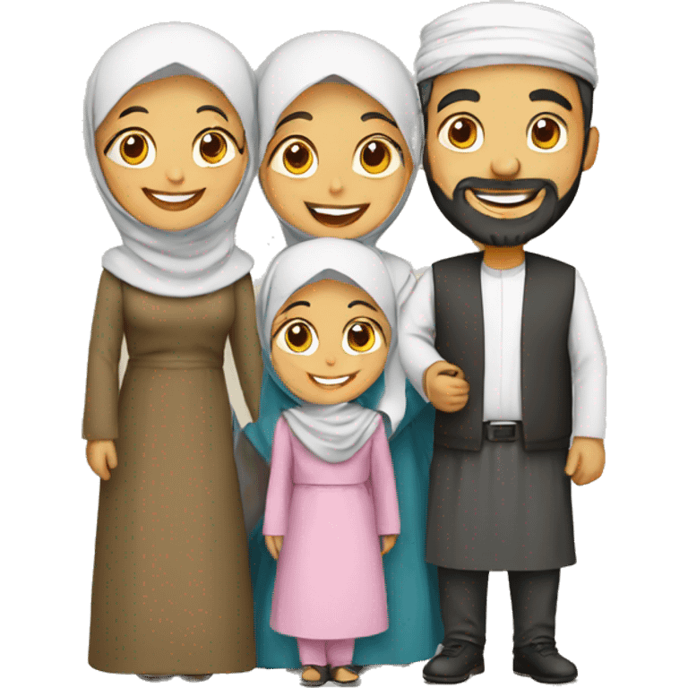 Happy Muslims family emoji