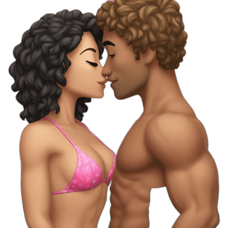 Sexy-fit-pose-Latino-male-and-caucasian-interracial-bikini-kiss emoji